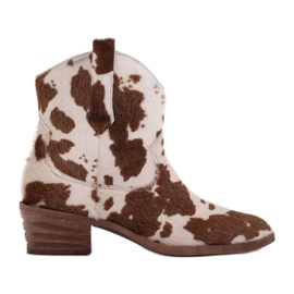 Marco Shoes Stivali da cowboy in pelle naturale con capelli 2226B-1282-1 beige marrone