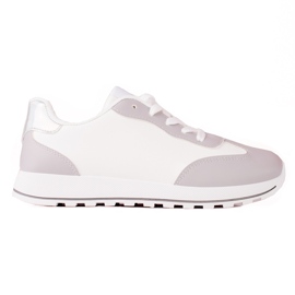 TRENDI Classiche scarpe sportive realizzate in ecopelle bianco grigio