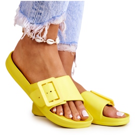 Pantofole da donna Big Star con fibbia FF274A392 gialle giallo