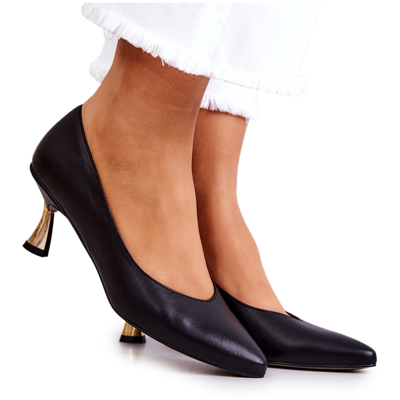 Décolleté Classiche In Pelle Nero Courteney