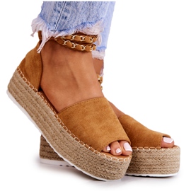 FB2 Sandali Espadrillas Sulla Piattaforma Camel Jeannie marrone giallo