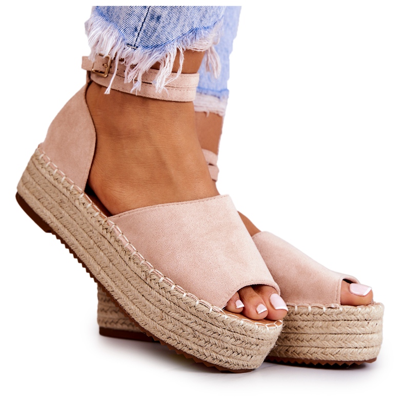 FB2 Sandali Espadrillas Sulla Piattaforma Dolores Nude rosa