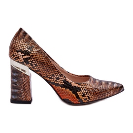 Lewski Shoes Décolleté in pelle Lewski Snake 3117 Arancio-Marrone