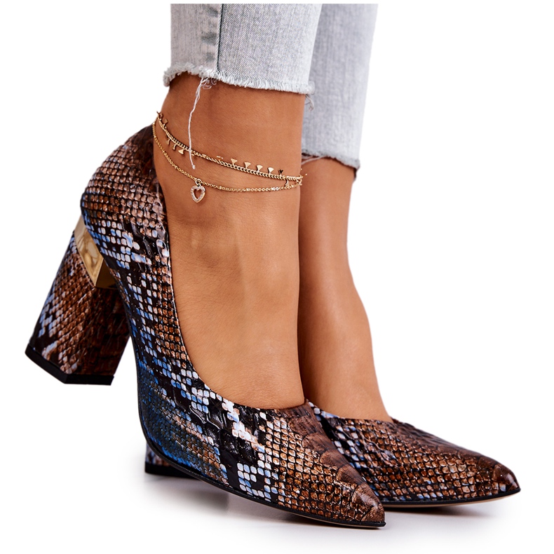 Lewski Shoes Décolleté in pelle Lewski Snake 3117 Marrone-Blu