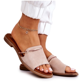 Lewski Shoes Ciabatte in camoscio Scarpe Lewski 3047 Beige