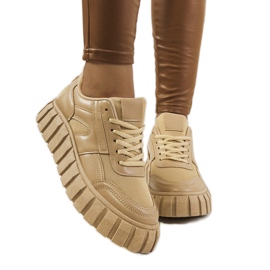 Sneakers beige con suola alta Morico
