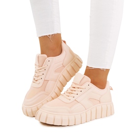 Sneakers rosa su suola alta Morico