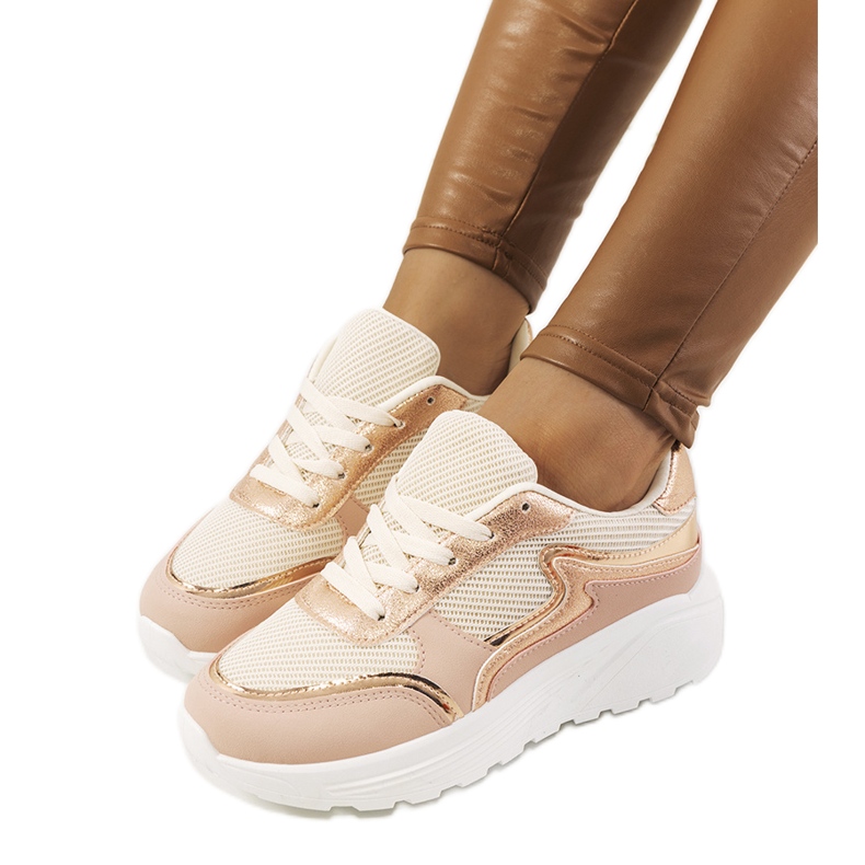 Sneakers Basemat da donna rosa beige