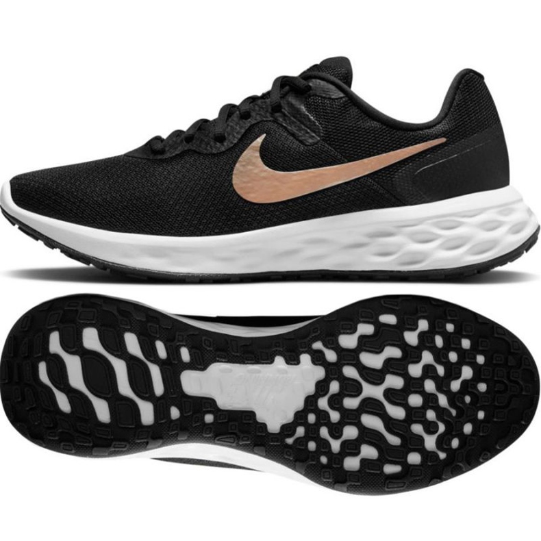 Scarpa da corsa Nike Revolution 6 Next Nature W DC3729 005 nero d'oro