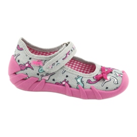 Scarpe per bambini Befado 109P204 rosa argento grigio