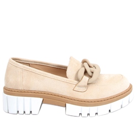 Mocassini da donna con catena Juni Beige