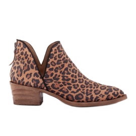 Marco Shoes Stivali in vera pelle con taglio a V 1954B-634-1 marrone