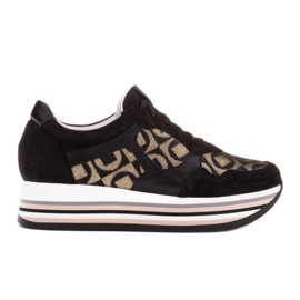 Marco Shoes Sneakers con suola spessa di suede naturale 2228P-1285-041-001-1 nero