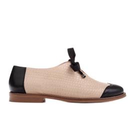 Marco Shoes Scarpe jazz stringate in pelle goffrata 2225P-1284-001-1 beige