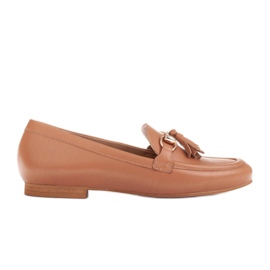 Marco Shoes Mocassini in pelle con frange 2199P-003-1 marrone