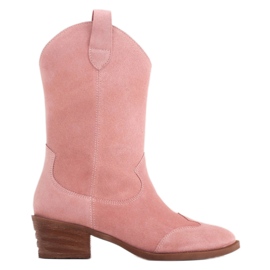 Marco Shoes Stivali rosa in camoscio naturale