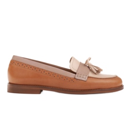 Marco Shoes Mocassini con frange decorative 2217P-693-1280-1250-1 beige marrone