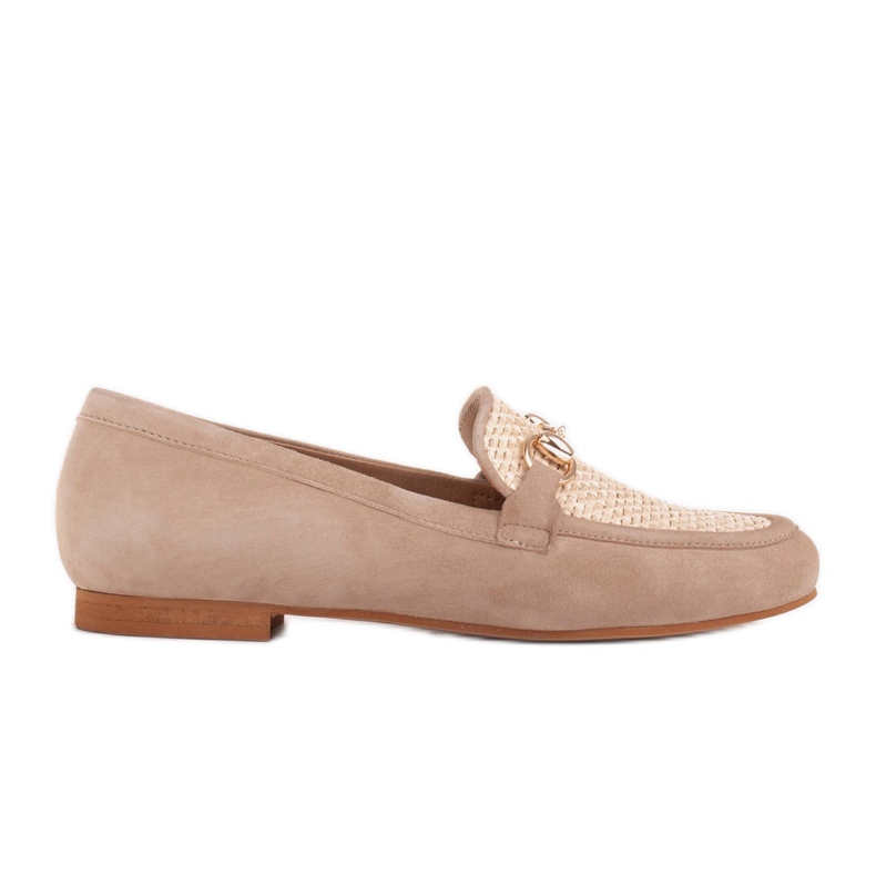 Marco Shoes Mocassini con ornamento dorato beige