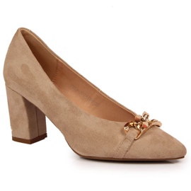 Décolleté sul post scamosciato Vinceza W JAN80B beige