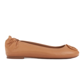 Marco Shoes Ballerine con decoro piatto in pelle marrone