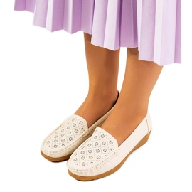 Mocassini con zeppa beige di Wendy