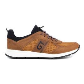 Polbut Scarpe casual da uomo in pelle 2111P rosse multicolore giallo