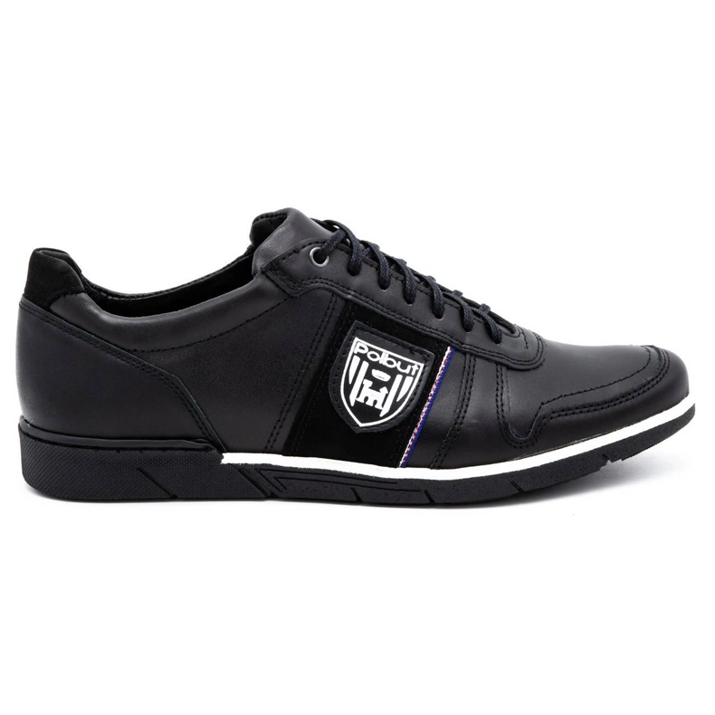 Polbut Scarpe casual da uomo in pelle 2113 grana nera nero