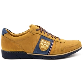 Polbut Scarpe casual da uomo in pelle 2113 rosse multicolore giallo