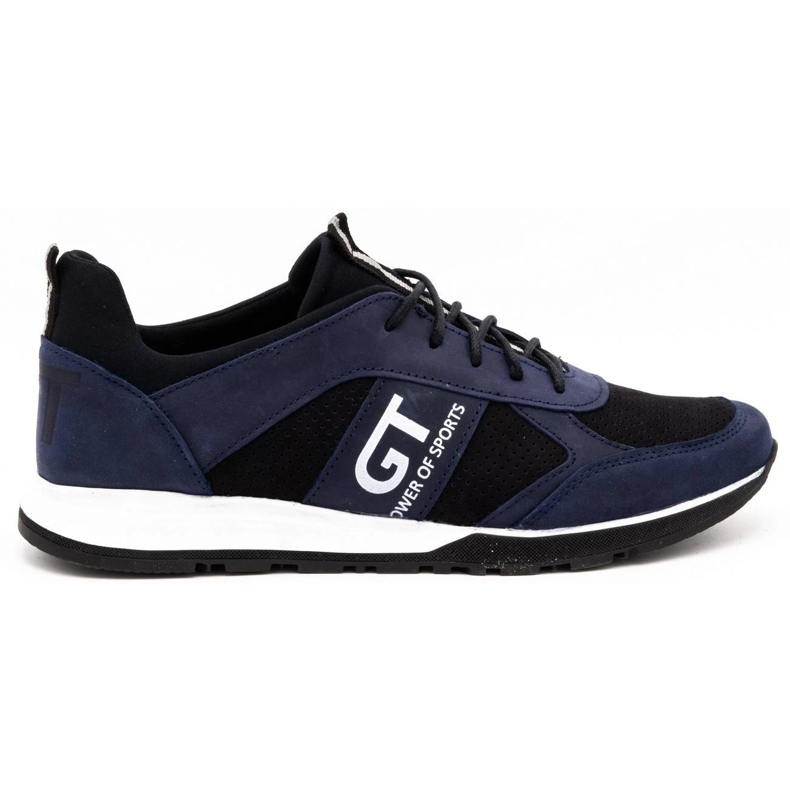 Polbut Scarpe casual da uomo in pelle 2111P blu navy
