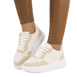 Sneakers beige sulla piattaforma Gasperi