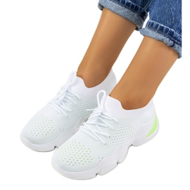 Scarpe da ginnastica sportive bianche e verdi bianca