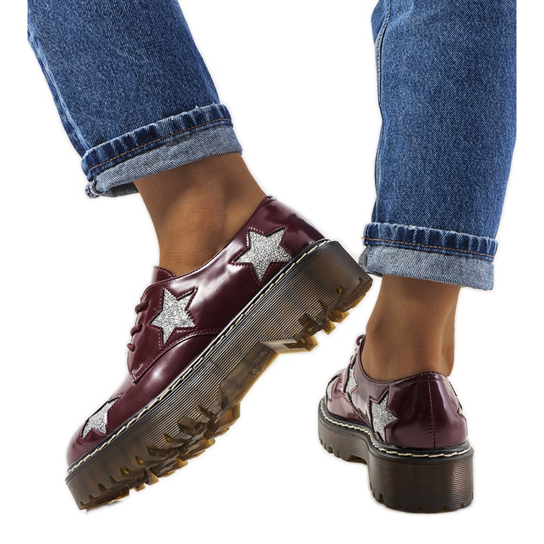 Scarpe bordeaux con stelle Starl rosso multicolore