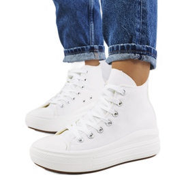Sneakers bianche su suola alta Tirado bianca