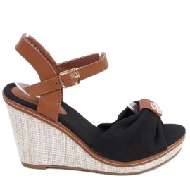 Sandali con zeppa Leyla neri marrone