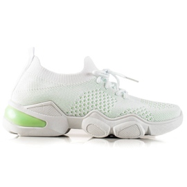 TRENDI Sneakers bianche con lacci bianca verde