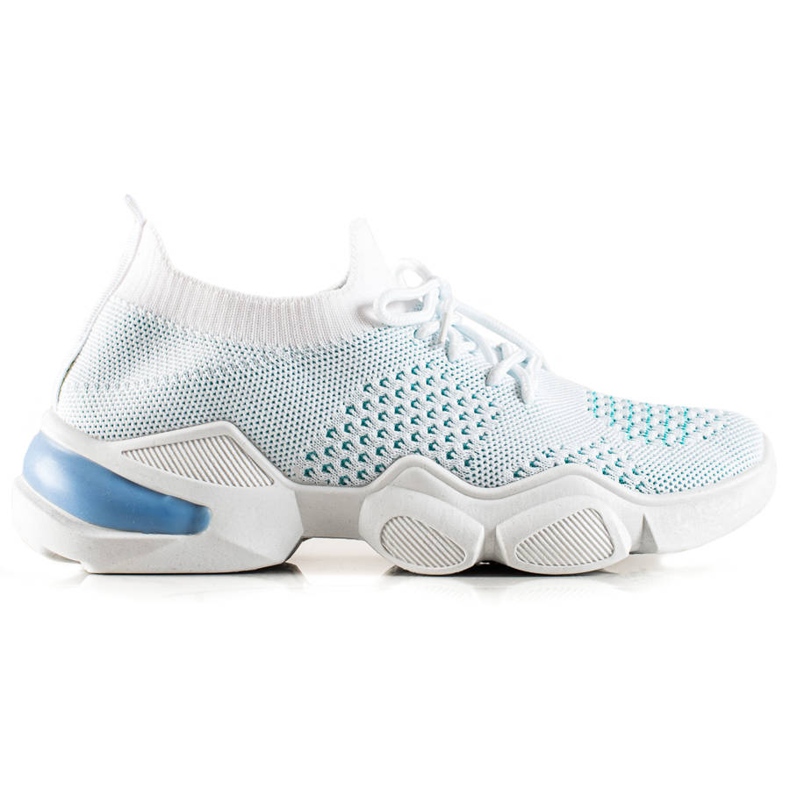 TRENDI Sneakers bianche con lacci bianca blu