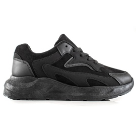 TRENDI Sneakers in pelle scamosciata nero