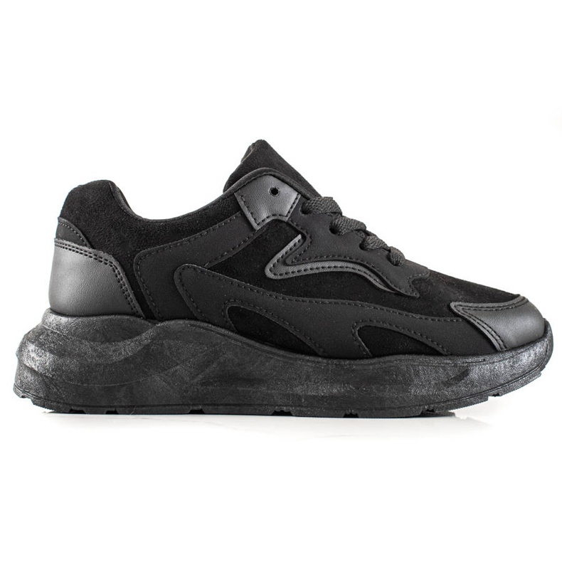 TRENDI Sneakers in pelle scamosciata nero