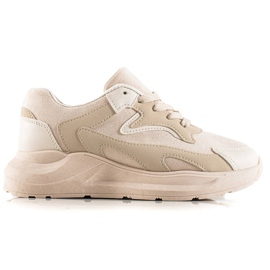 TRENDI Sneakers in pelle scamosciata beige