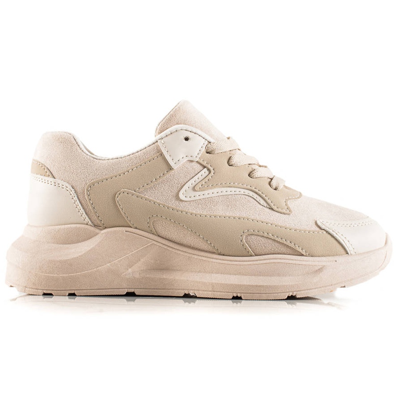 TRENDI Sneakers in pelle scamosciata beige