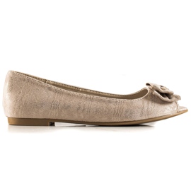 Goodin Ballerine Open Toe Con Fiocco beige
