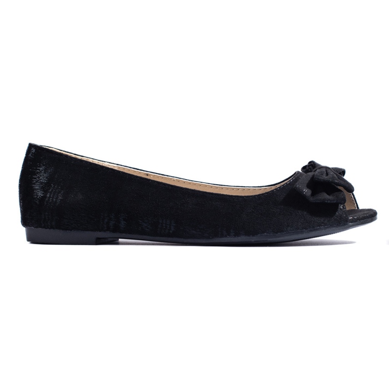Goodin Ballerine open toe con fiocco nero