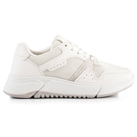 Ideal Shoes Sneakers bianche sulla piattaforma bianca