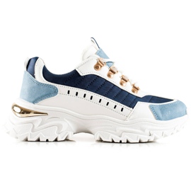 TRENDI Scarpe da ginnastica colorate alla moda bianco blu