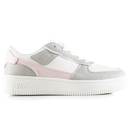 TRENDI Sneakers classiche sulla piattaforma bianca rosa grigio