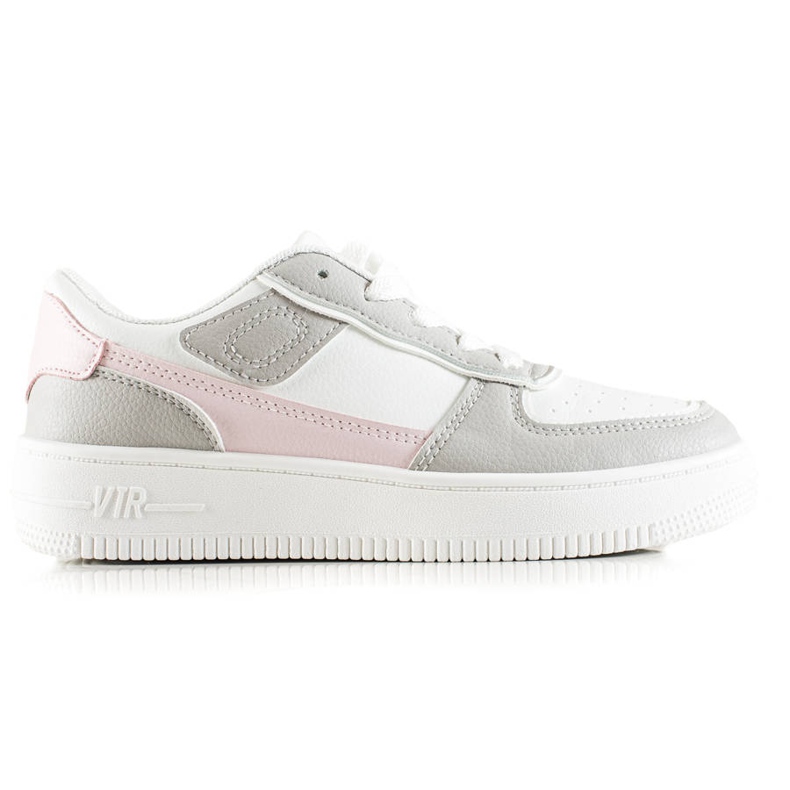 TRENDI Sneakers classiche sulla piattaforma bianca rosa grigio