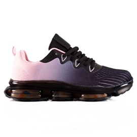 TRENDI Scarpe Sportive Su Una Piattaforma Di Gomma nero rosa