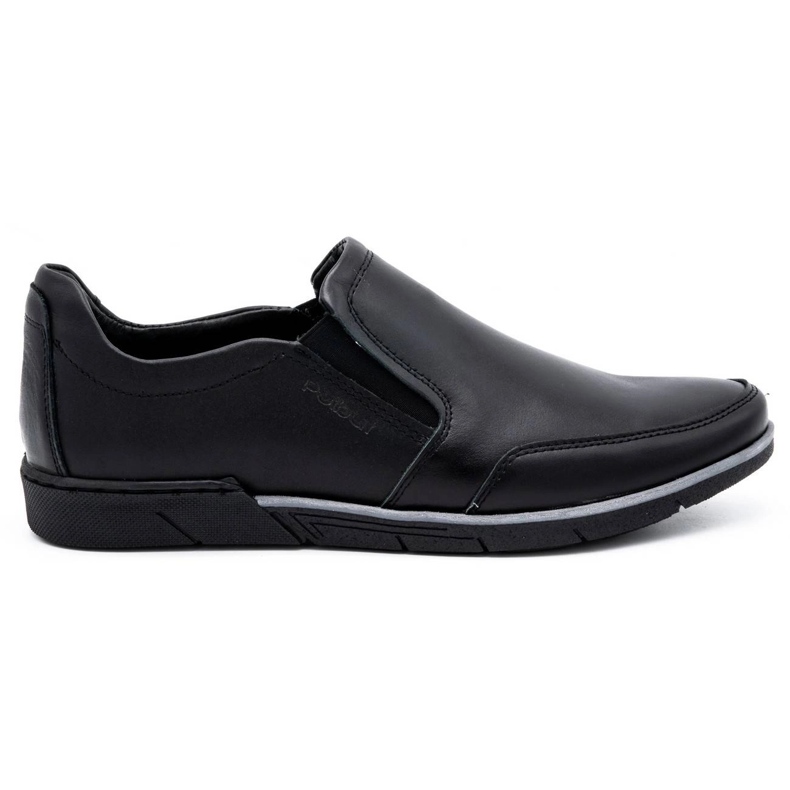 Polbut Slip on 2115 da uomo di colore nero in pelle