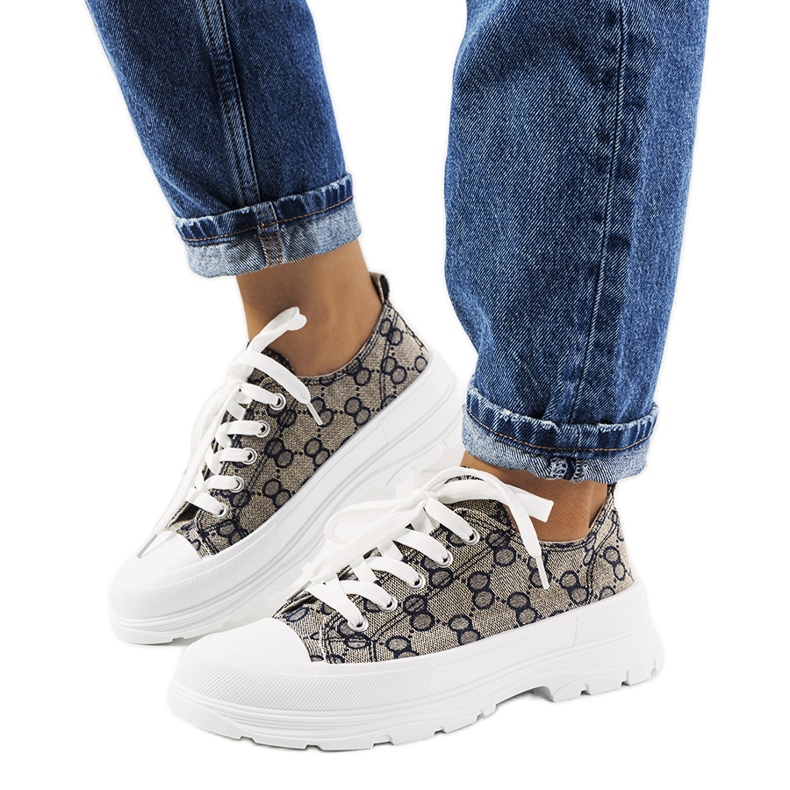 Sneakers Waters blu e beige