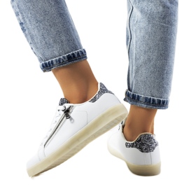 Sneakers bianche a led Caldwell bianco argento